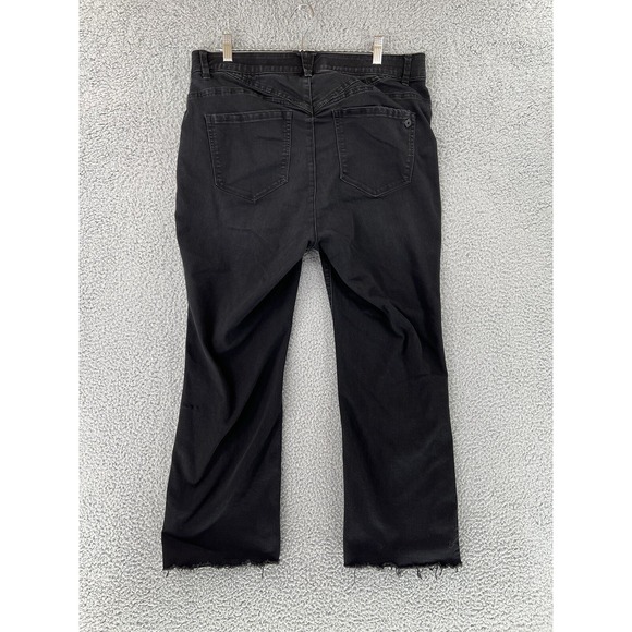 Democracy Ab Technology Womens sz 16 Wide Leg Raw Hem Distressed Jeans Dark Wash - Picture 2 of 11